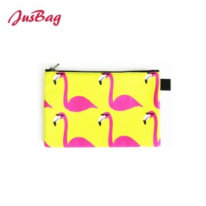 Mini make up bag small pouch-flamingo