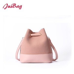 Shoulder bag-PU leather and polyester-pink