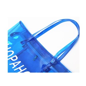 2018 PVC transparent shopping bag-blue
