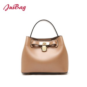 PU leather bucket hand bag with buckle-multi color