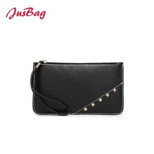 Envelope clutch bag with star rivet-almond