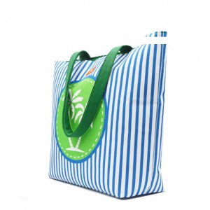 Canvas coconut beach bag shopping bag-striped printing