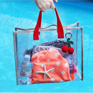 PVC square beach bag shopping bag-letters printed