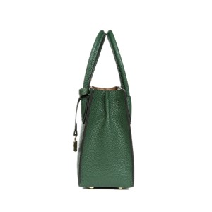 Lady Handbag with golden lock-forest green