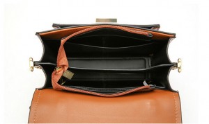 Basic square pu leather clutch with wide belt-multi color