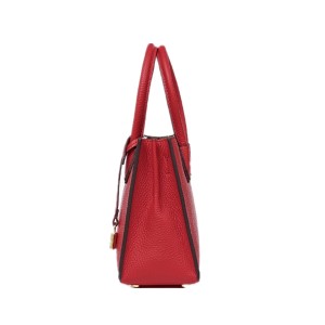 Lady square handbag with lock – red