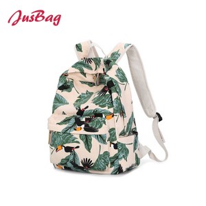 Medium printing backpack-leaves