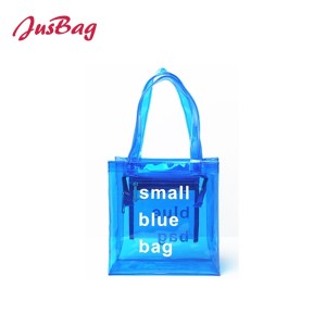 PVC transparent beach bag lunch bag-blue