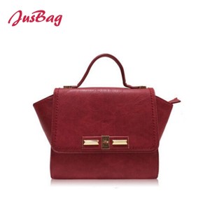 Lady handbag with crossbody belt-wine