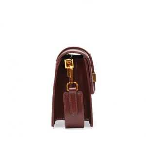 Vintage crossbody square mini clutch bag-dark brown