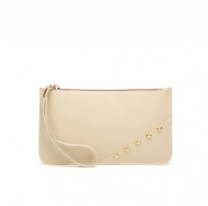 Envelope clutch bag with star rivet-almond