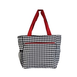 Printed canvas beach bag-checks