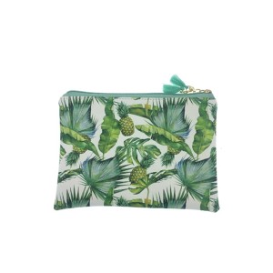 Tropical printing flat make up bag-leaves