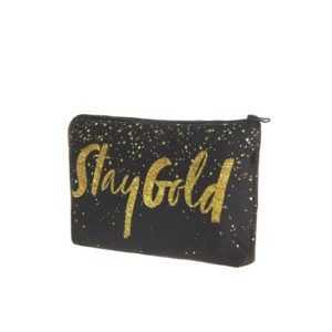 Make up bag pencil pouch-golden glitter