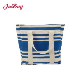 Canvas shopping bag beach bag-dots/stripes