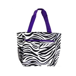 Printed canvas beach bag-zibra