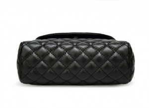 Lady crossbody stitching checks clutch bag-black