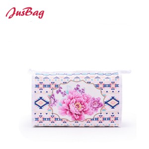 Printed Canvas make up bag-flower