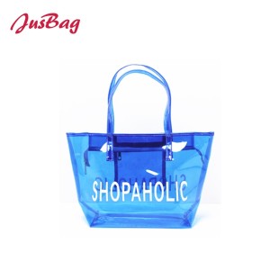 2018 PVC transparent shopping bag-blue