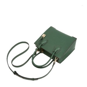 Lady Handbag with golden lock-forest green