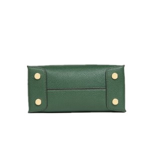 Lady Handbag with golden lock-forest green