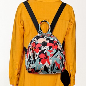 Mini printing backpack-floral