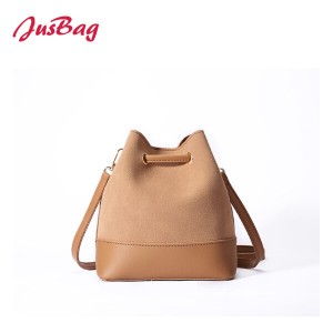 shoulder bag-PU leather and polyester-brown