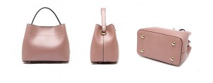 PU leather bucket hand bag with buckle-multi color