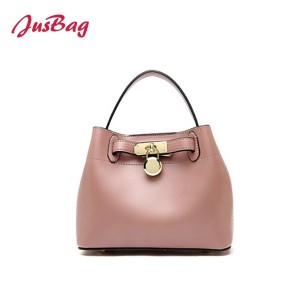 PU leather bucket hand bag with buckle-multi color