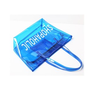 2018 PVC transparent shopping bag-blue