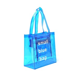 PVC transparent beach bag lunch bag-blue