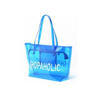 2018 PVC transparent shopping bag-blue