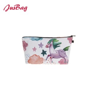 PU leather make up pencil pouch-unicorn