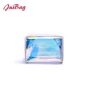 Laser transparent pvc make up bag